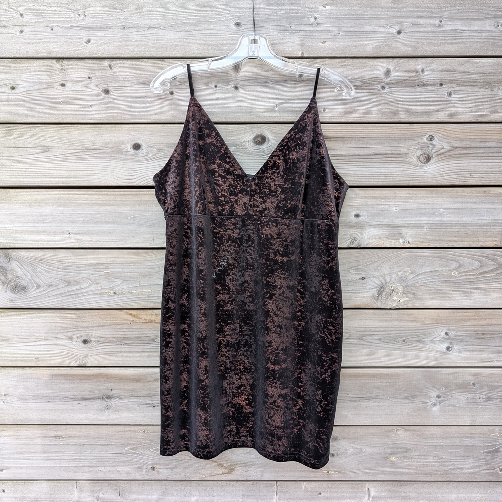 BB Dakota Black and Bronze Velvet Dress